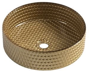 SAPHO BEAUTY umývadlo na dosku Maragua 39,5 cm, bez prepadu, sklo, zlatá gravírovaná