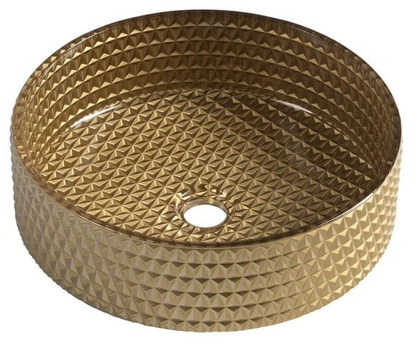 SAPHO BEAUTY umývadlo na dosku Maragua 39,5 cm, bez prepadu, sklo, zlatá gravírovaná TY214Z Obrázek - Hlavní obrázek