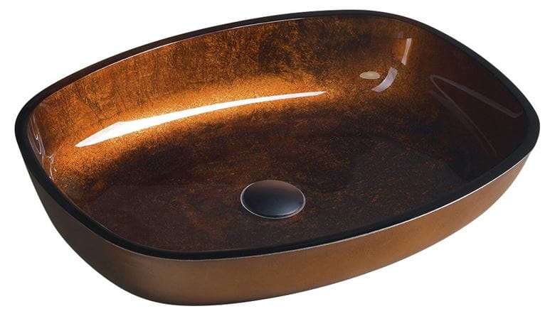 SAPHO BEAUTY umývadlo na dosku Kvaore 54 cm, bez prepadu, sklo, medená TY223 Obrázek - Hlavní obrázek