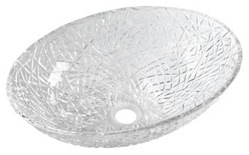 SAPHO BEAUTY umývadlová misa Purus 50 cm, bez prepadu, sklo, číra gravírovaná