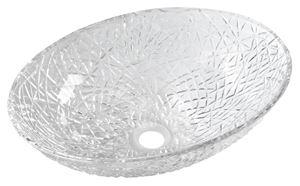 SAPHO BEAUTY umývadlová misa Purus 50 cm, bez prepadu, sklo, číra gravírovaná