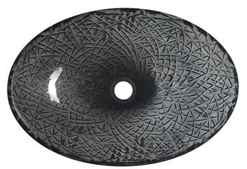 SAPHO BEAUTY umývadlová misa Purus 50 cm, bez prepadu, sklo, čierna gravírovaná TY305SG Obrázek - fotka