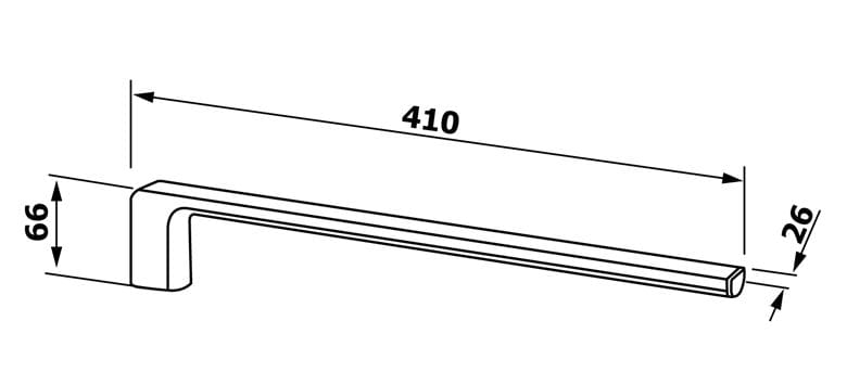 GEDY PIRENEI držiak uteráka 410 mm, matná čierna PI2214 Technický nákres