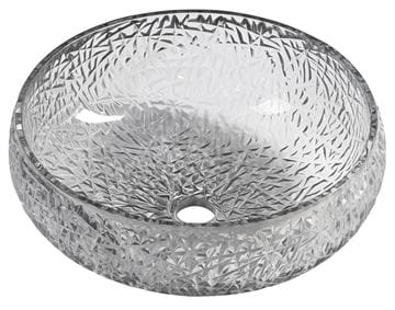 SAPHO BEAUTY umývadlová misa Gaviota 42 cm, bez prepadu, sklo, čierna gravírovaná