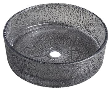 SAPHO BEAUTY umývadlová misa Ersel 40 cm, bez prepadu, sklo, čierna gravírovaná