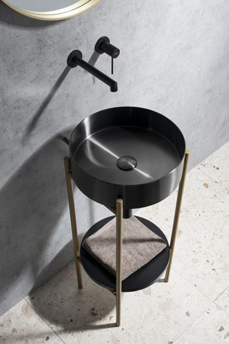 SAPHO AURUM umývadlová misa 38 cm, bez prepadu, nerez, gun metal AU101 Obrázek - fotka