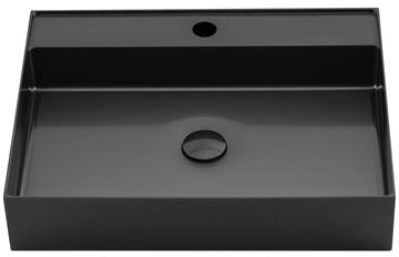 SAPHO AURUM umývadlo na dosku 55 cm, s otvorom pre batériu, bez prepadu, nerez, gun metal AU102 Obrázek - fotka