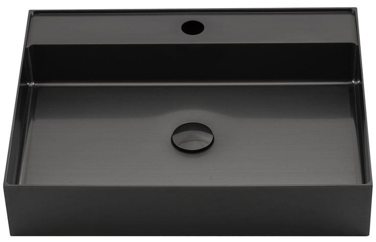 SAPHO AURUM umývadlo na dosku 55 cm, s otvorom pre batériu, bez prepadu, nerez, gun metal AU102 Obrázek - fotka