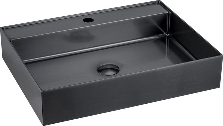 SAPHO AURUM umývadlo na dosku 55 cm, s otvorom pre batériu, bez prepadu, nerez, gun metal AU102 Obrázek - Hlavní obrázek