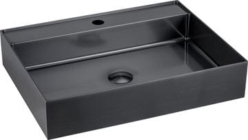 SAPHO AURUM umývadlo na dosku 55 cm, s otvorom pre batériu, bez prepadu, nerez, gun metal