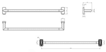 INDA STORM držiak uteráka 458 mm, chróm A0718BCR0010II Technický nákres