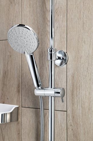 AQUALINE LIGA sprchový set s termostatickou batériou, horná sprcha, ručná sprcha s 3 prúdmi, teleskopická tyč, hadica, chróm SL533 Obrázek - fotka