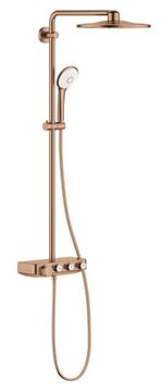 GROHE EUPHORIA SMARTCONTROL SYSTEM 310 DUO sprchový set s termostatickou batériou, horná sprcha, ručná sprcha s 3 prúdmi, tyč, hadica, kartáčovaný warm sunset
