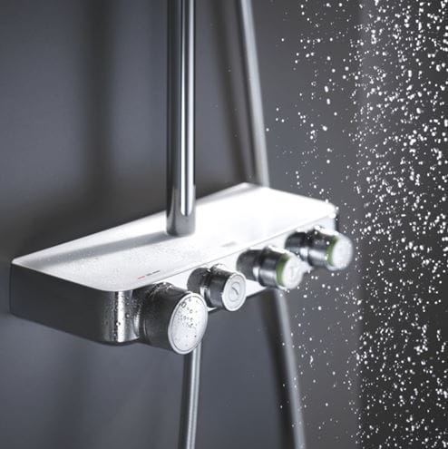GROHE EUPHORIA SMARTCONTROL SYSTEM 310 DUO sprchový set s termostatickou batériou, horná sprcha, ručná sprcha s 3 prúdmi, tyč, hadica, mesačná biela/chróm 26507LS0 Obrázek - fotka