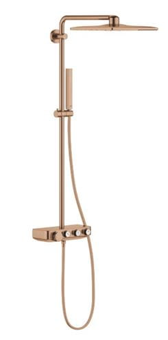 GROHE EUPHORIA SMARTCONTROL SYSTEM 310 CUBE DUO sprchový set s termostatickou batériou, horná sprcha s 2 prúdmi, ručná sprcha, tyč, hadica, kartáčovaný warm sunset 26508DL0 Obrázek - Hlavní obrázek