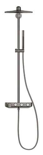 GROHE EUPHORIA SMARTCONTROL SYSTEM 310 CUBE DUO sprchový set s termostatickou batériou, horná sprcha s 2 prúdmi, ručná sprcha, tyč, hadica, hard graphite 26508A00 Obrázek - fotka
