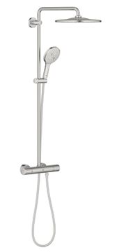 GROHE RAINSHOWER SMARTACTIVE 310 sprchový set s termostatickou batériou, horná sprcha, ručná sprcha s 3 prúdmi, tyč, hadica, Water Saving, supersteel