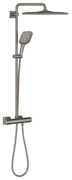 GROHE RAINSHOWER SMARTACTIVE 310 CUBE sprchový set s termostatickou batériou, horná sprcha, ručná sprcha s 3 prúdmi, tyč, hadica, Water Saving, kartáčovaný hard graphite