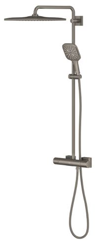 GROHE RAINSHOWER SMARTACTIVE 310 CUBE sprchový set s termostatickou batériou, horná sprcha, ručná sprcha s 3 prúdmi, tyč, hadica, Water Saving, kartáčovaný hard graphite 26837AL0 Obrázek - fotka