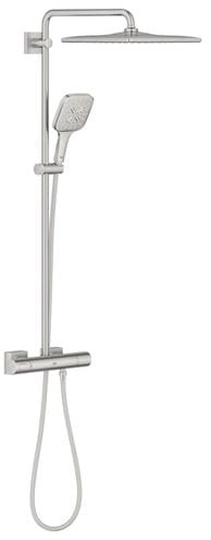 GROHE RAINSHOWER SMARTACTIVE 310 CUBE sprchový set s termostatickou batériou, horná sprcha, ručná sprcha s 3 prúdmi, tyč, hadica, Water Saving, supersteel 26837DC0 Obrázek - Hlavní obrázek