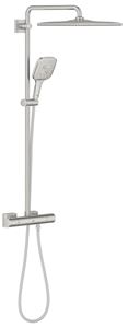 GROHE RAINSHOWER SMARTACTIVE 310 CUBE sprchový set s termostatickou batériou, horná sprcha, ručná sprcha s 3 prúdmi, tyč, hadica, Water Saving, supersteel