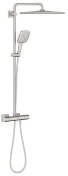 GROHE RAINSHOWER SMARTACTIVE 310 CUBE sprchový set s termostatickou batériou, horná sprcha, ručná sprcha s 3 prúdmi, tyč, hadica, Water Saving, supersteel