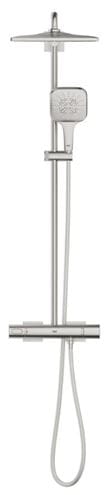 GROHE RAINSHOWER SMARTACTIVE 310 CUBE sprchový set s termostatickou batériou, horná sprcha, ručná sprcha s 3 prúdmi, tyč, hadica, Water Saving, supersteel 26837DC0 Obrázek - fotka