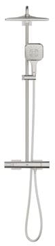 GROHE RAINSHOWER SMARTACTIVE 310 CUBE sprchový set s termostatickou batériou, horná sprcha, ručná sprcha s 3 prúdmi, tyč, hadica, Water Saving, supersteel 26837DC0 Obrázek - fotka
