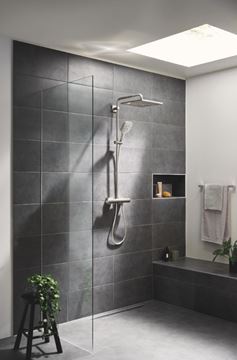 GROHE RAINSHOWER SMARTACTIVE 310 CUBE sprchový set s termostatickou batériou, horná sprcha, ručná sprcha s 3 prúdmi, tyč, hadica, Water Saving, supersteel 26837DC0 Obrázek - fotka