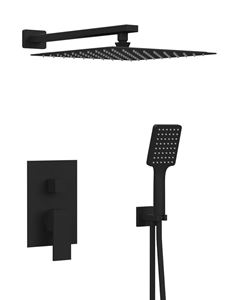 SAPHO CUBEMIX sprchový set s podomietkovou batériou, horná sprcha, ručná sprcha, hadica, držiak, matná čierna