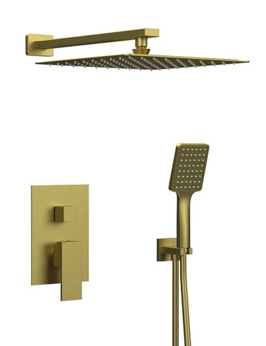 SAPHO CUBEMIX sprchový set s podomietkovou batériou, horná sprcha, ručná sprcha, hadica, držiak, PVD, matné zlato CM042GB-01 Obrázek - Hlavní obrázek
