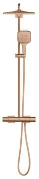 GROHE RAINSHOWER SMARTACTIVE 310 CUBE sprchový set s termostatickou batériou, horná sprcha, ručná sprcha s 3 prúdmi, tyč, hadica, Water Saving, kartáčovaný warm sunset 26837DL0 Obrázek - fotka