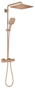 GROHE RAINSHOWER SMARTACTIVE 310 CUBE sprchový set s termostatickou batériou, horná sprcha, ručná sprcha s 3 prúdmi, tyč, hadica, Water Saving, kartáčovaný warm sunset