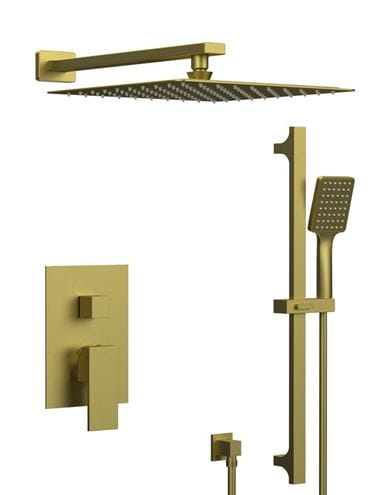 SAPHO CUBEMIX sprchový set s podomietkovou batériou, horná sprcha, ručná sprcha, tyč, hadica, PVD, matné zlato CM042GB-02 Obrázek - Hlavní obrázek
