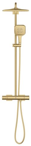 GROHE RAINSHOWER SMARTACTIVE 310 CUBE sprchový set s termostatickou batériou, horná sprcha, ručná sprcha s 3 prúdmi, tyč, hadica, Water Saving, kartáčovaný cool sunrise 26837GN0 Obrázek - fotka