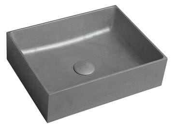 SAPHO FORMIGO umývadlo na dosku 47,5 cm, bez prepadu, betón, matná strieborná
