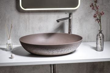 SAPHO FORMIGO umývadlová misa 60 cm, bez prepadu, betón, tmavo hnedá FG215 Obrázek - fotka
