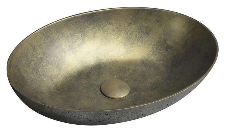 SAPHO FORMIGO umývadlová misa 60 cm, bez prepadu, betón, matná zlatá FG218 Obrázek - Hlavní obrázek