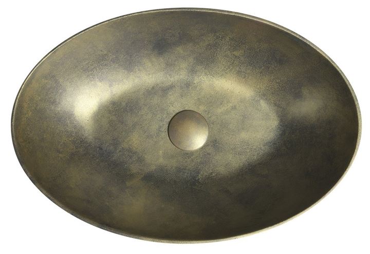 SAPHO FORMIGO umývadlová misa 60 cm, bez prepadu, betón, matná zlatá FG218 Obrázek - fotka