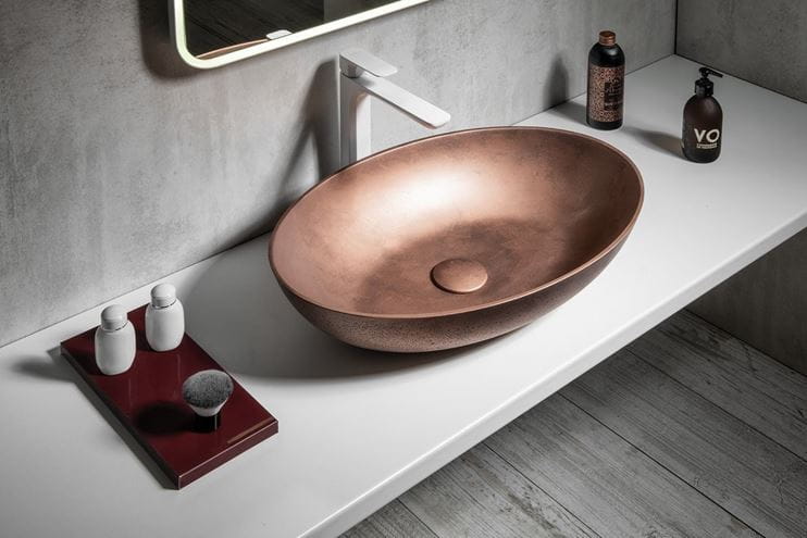 SAPHO FORMIGO umývadlová misa 60 cm, bez prepadu, betón, matná medená FG220 Obrázek - fotka