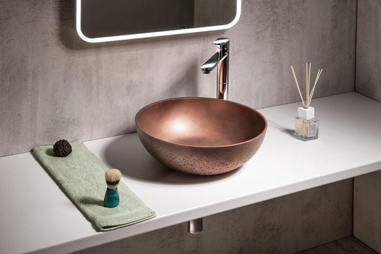 SAPHO FORMIGO umývadlová misa 39 cm, bez prepadu, betón, matná medená FG320 Obrázek - fotka