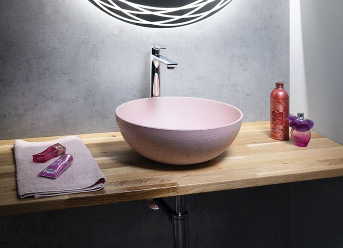 SAPHO FORMIGO umývadlová misa 39 cm, bez prepadu, betón, matná ružová FG321 Obrázek - fotka