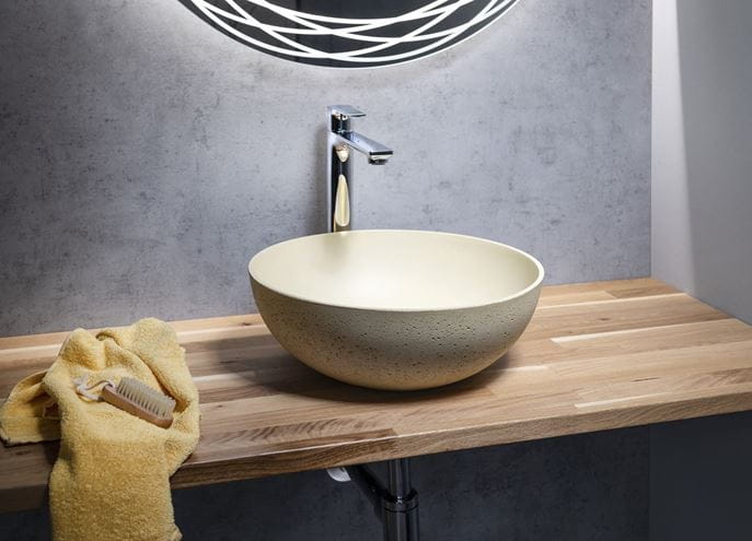 SAPHO FORMIGO umývadlová misa 39 cm, bez prepadu, betón, matná žltá FG322 Obrázek - fotka