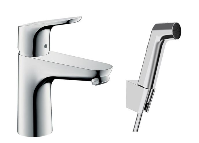 HANSGROHE FOCUS umývadlová stojanková batéria, s odtokovou súpravou a bidetovou sprškou, EcoSmart, chróm 31927000 Obrázek - Hlavní obrázek