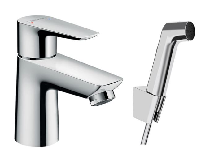 HANSGROHE TALIS E umývadlová stojanková batéria, s odtokovou súpravou a bidetovou sprškou, EcoSmart, chróm 71729000 Obrázek - Hlavní obrázek