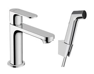 HANSGROHE REBRIS S umývadlová stojanková batéria s bidetovou sprškou, EcoSmart, chróm