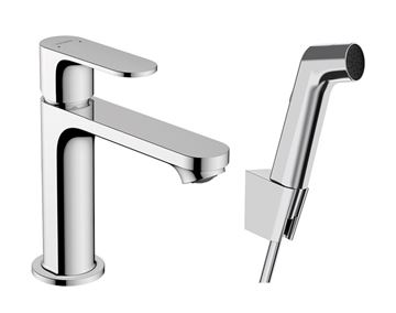 HANSGROHE REBRIS S umývadlová stojanková batéria s bidetovou sprškou, EcoSmart, chróm