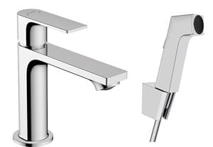 HANSGROHE REBRIS E umývadlová stojanková batéria s bidetovou sprškou, EcoSmart, chróm