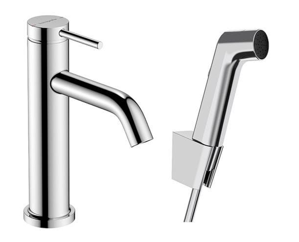 HANSGROHE TECTURIS S umývadlová stojanková batéria, s odtokovou súpravou a bidetovou sprškou, EcoSmart, chróm 73211000 Obrázek - Hlavní obrázek