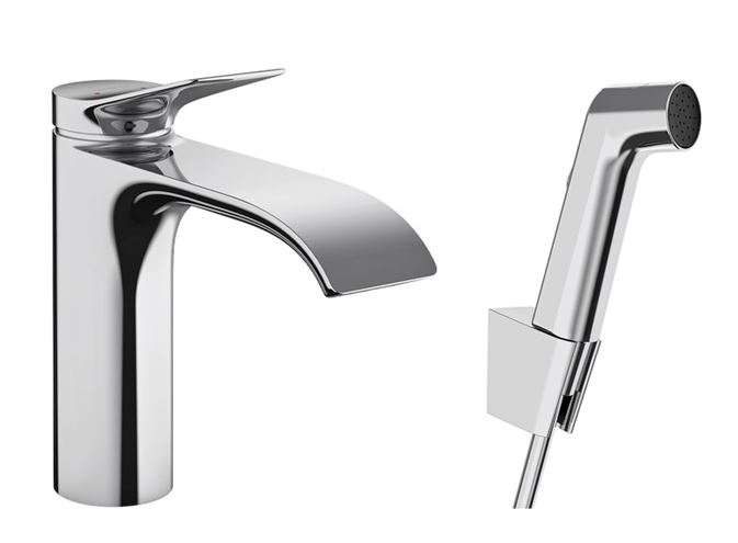 HANSGROHE VIVENIS umývadlová stojanková batéria, s odtokovou súpravou a bidetovou sprškou, EcoSmart, chróm 75210000 Obrázek - Hlavní obrázek